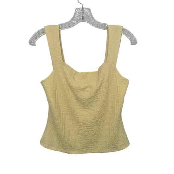 See You Monday Textured Sleeveless Shirt Top Womens XL Yellow New - Picture 1 of 8